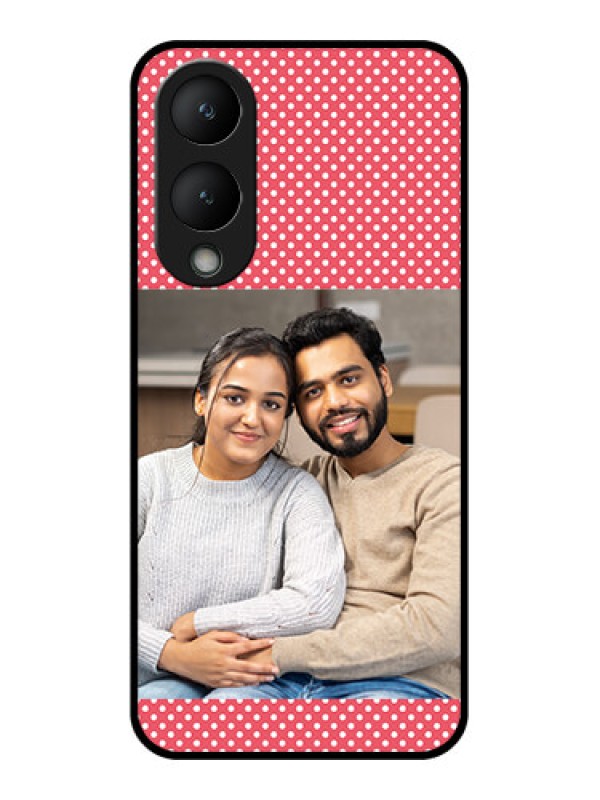 Custom Vivo Y17s Custom Glass Phone Case - White Dotted Design