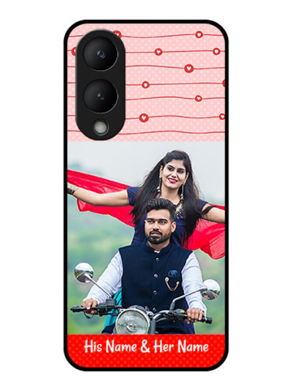 Custom Vivo Y17s Custom Glass Phone Case - Red Pattern Case Design