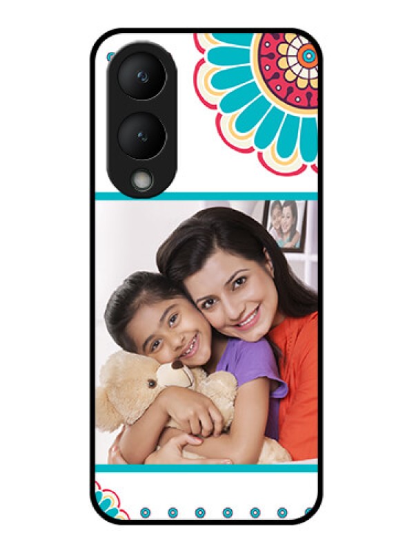 Custom Vivo Y17s Custom Glass Phone Case - Flower Design