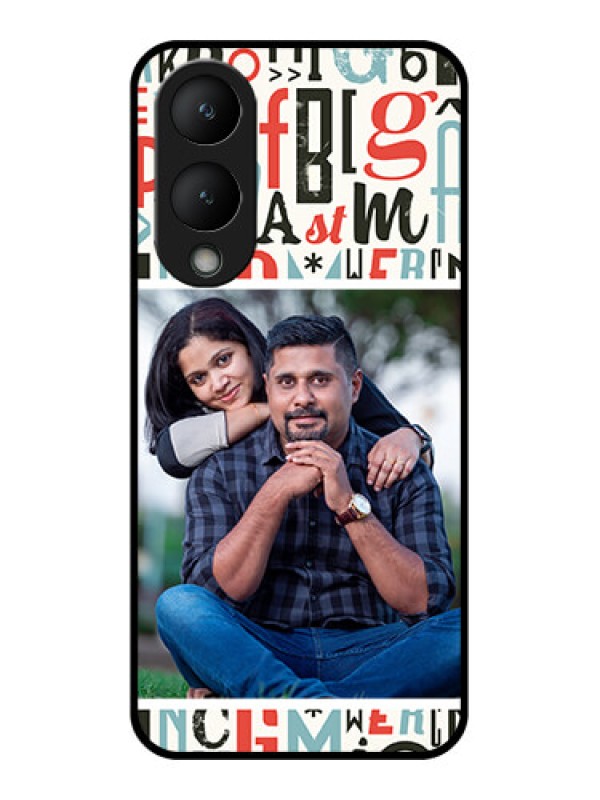 Custom Vivo Y17s Custom Glass Phone Case - Alphabet Design