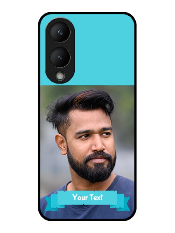 Custom Vivo Y17s Custom Glass Phone Case - Blue Color Design