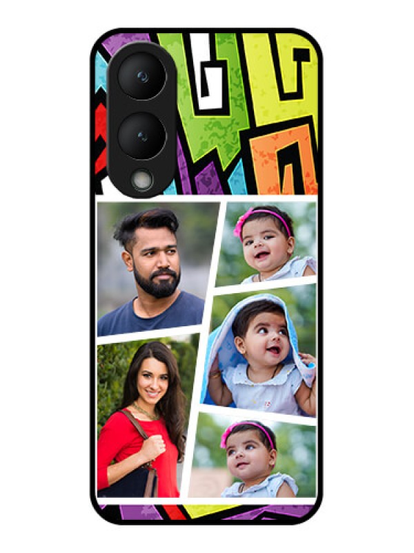 Custom Vivo Y17s Custom Glass Phone Case - Graffiti Pattern Design