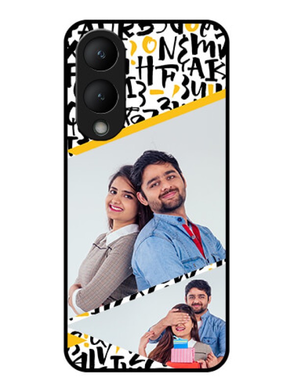 Custom Vivo Y17s Custom Glass Phone Case - Letters Pattern Design