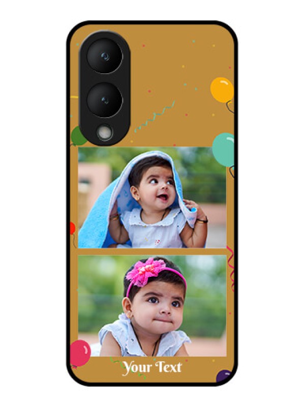Custom Vivo Y17s Custom Glass Phone Case - Image Holder With Birthday Celebrations Design