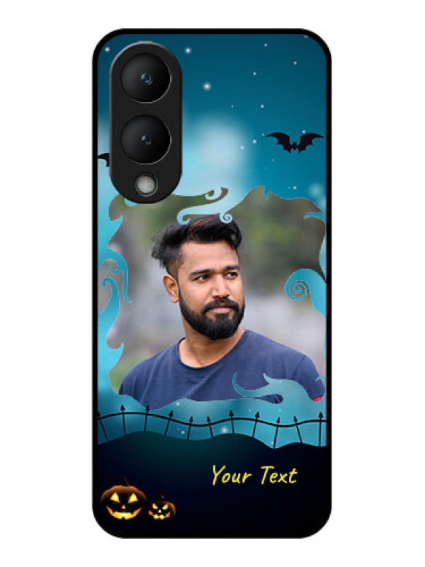 Custom Vivo Y17s Custom Glass Phone Case - Halloween Frame Design
