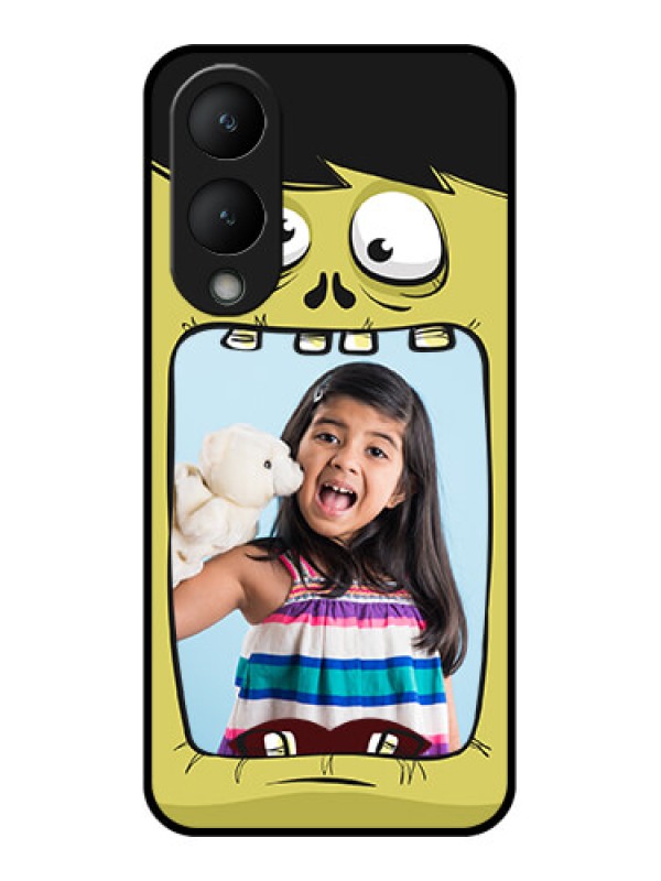Custom Vivo Y17s Custom Glass Phone Case - Cartoon Monster Back Case Design