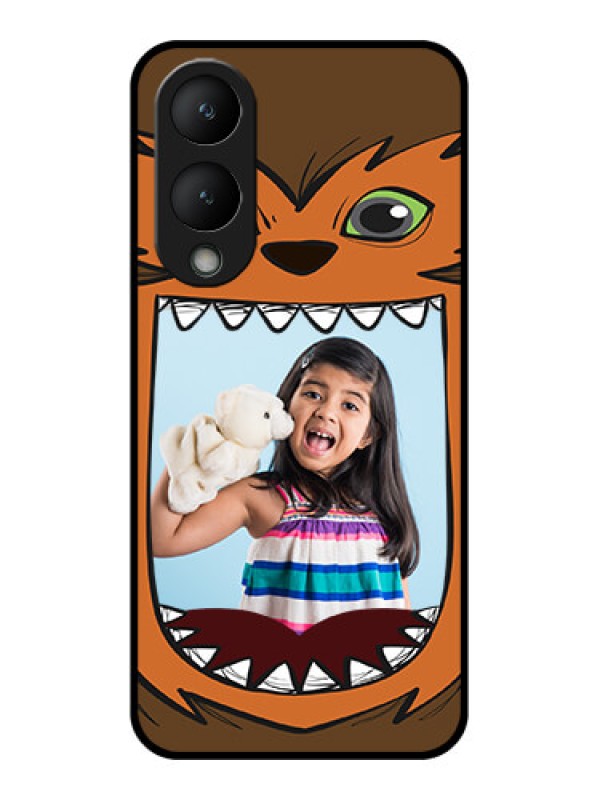 Custom Vivo Y17s Custom Glass Phone Case - Owl Monster Back Case Design