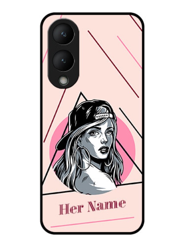Custom Vivo Y17s Custom Glass Phone Case - Rockstar Girl Design