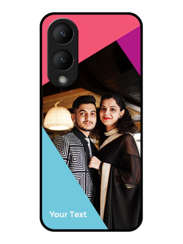 Custom Vivo Y17s Custom Glass Phone Case - Stacked Triple Colour Design