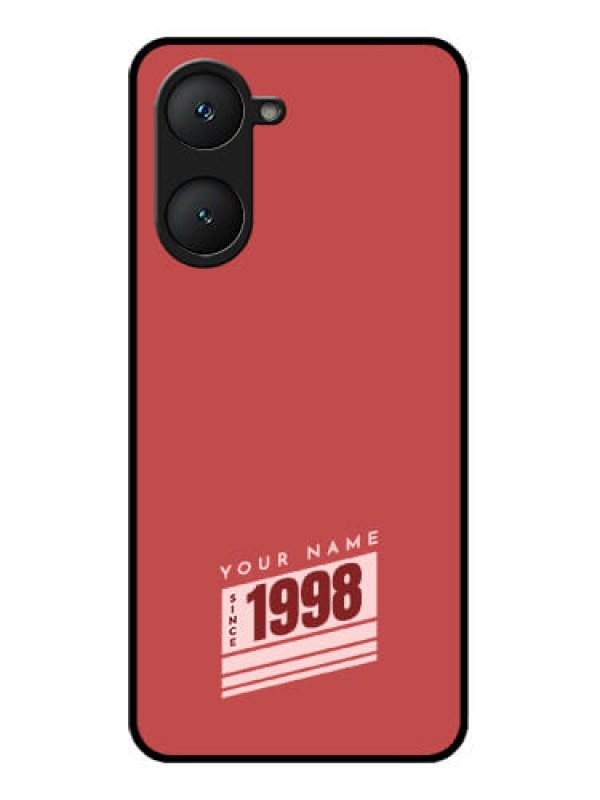 Custom Vivo Y18 Custom Glass Phone CaseRed Custom Year Of Birth Design