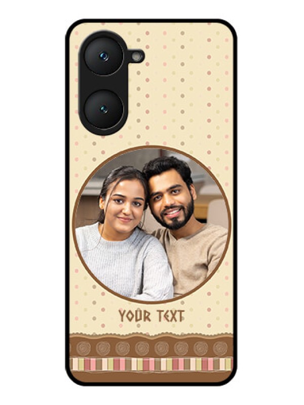Custom Vivo Y18E Custom Glass Phone CaseBrown Dotted Mobile Case Design