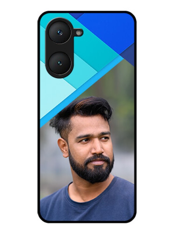 Custom Vivo Y18E Custom Glass Phone CaseBlue Pattern Design