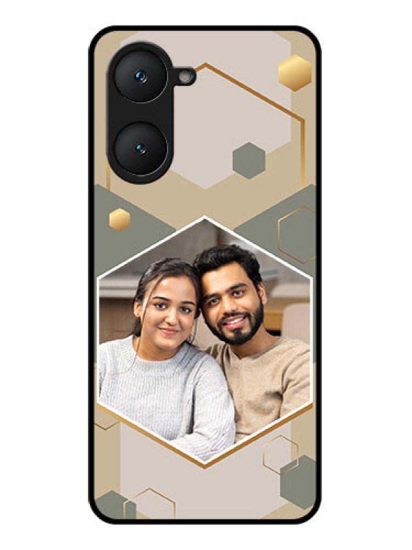 Custom Vivo Y18E Custom Glass Phone CaseStylish Hexagon Pattern Design