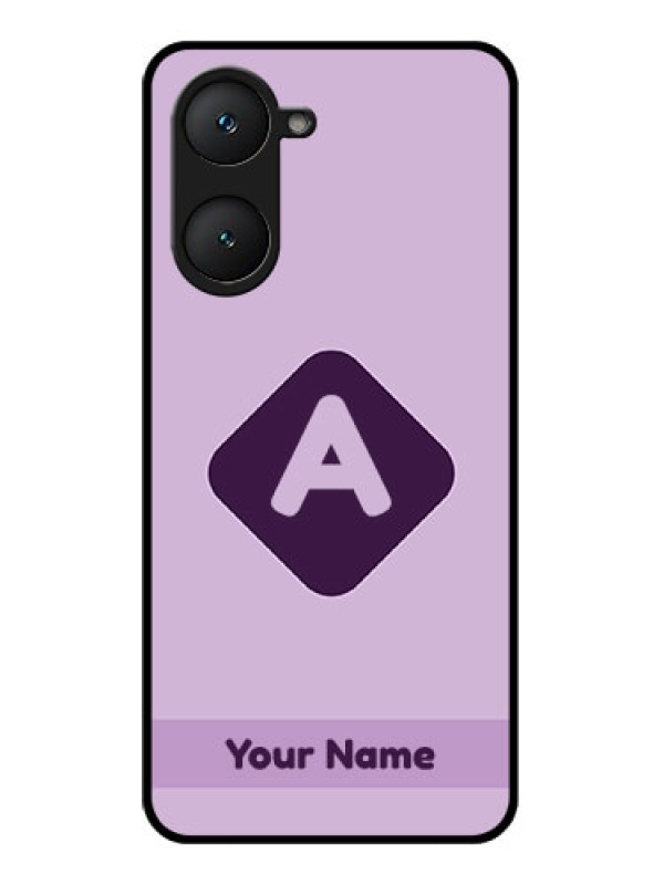 Custom Vivo Y18E Custom Glass Phone CaseCustom Letter In Curved Badge Design