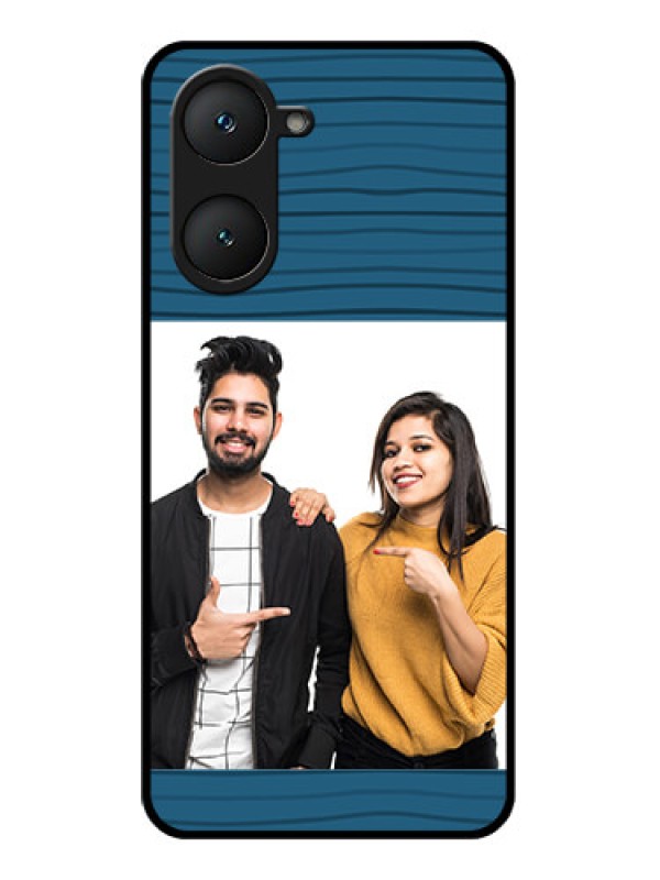 Custom Vivo Y18i Custom Glass Phone Case - Blue Pattern Cover Design
