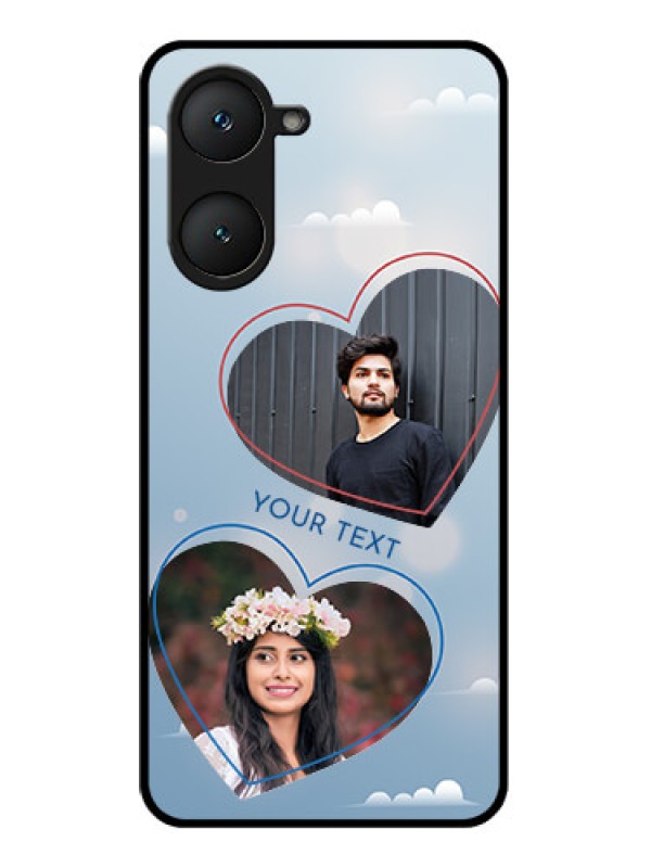 Custom Vivo Y18i Custom Glass Phone Case - Blue Color Couple Design