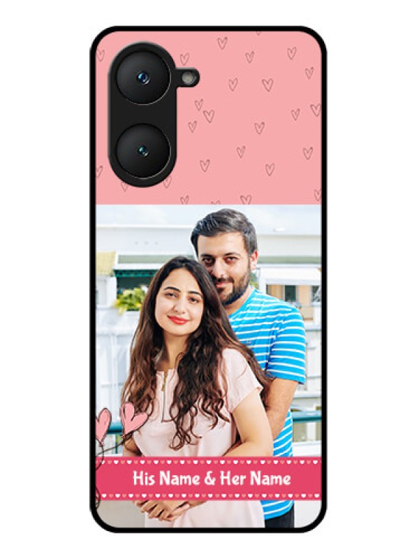 Custom Vivo Y18i Custom Glass Phone Case - Love Design Peach Color