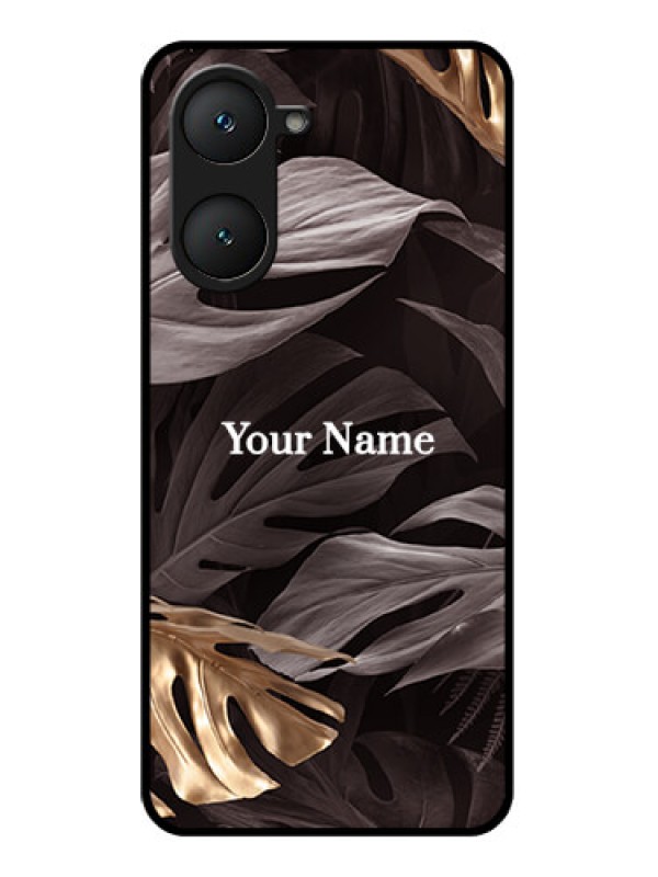 Custom Vivo Y18i Custom Glass Phone Case - Wild Leaves Digital Paint Design