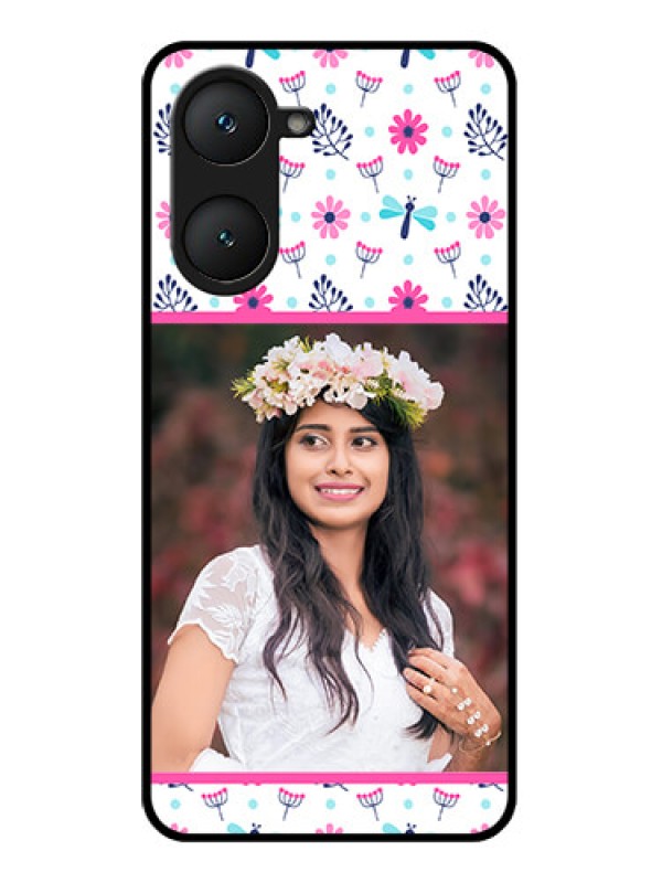 Custom Vivo Y18T Custom Glass Phone Case - Colorful Flower Design