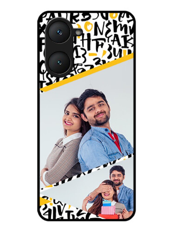 Custom Vivo Y18T Custom Glass Phone Case - Letters Pattern Design