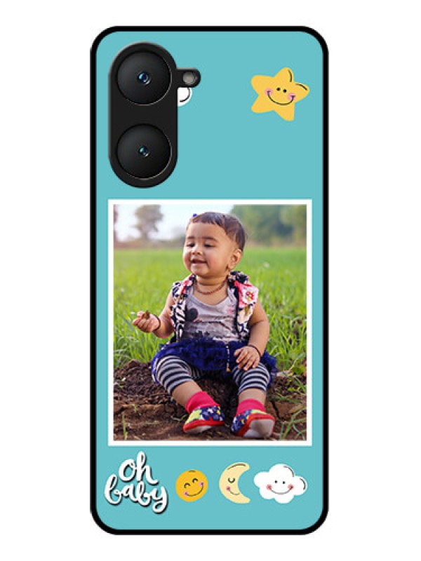 Custom Vivo Y18T Custom Glass Phone Case - Smiley Kids Stars Design