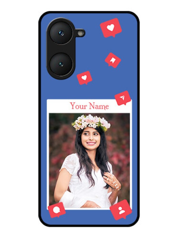 Custom Vivo Y18T Custom Glass Phone Case - Like Share And Comment Design