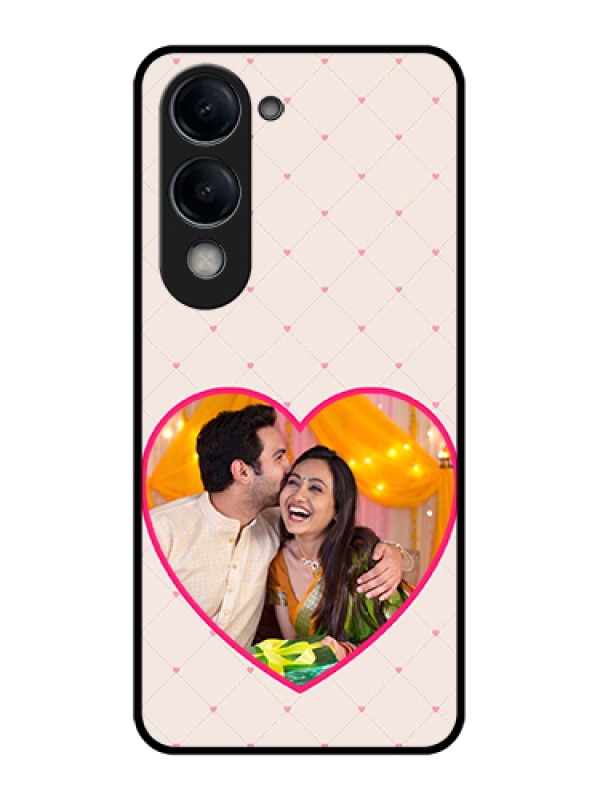 Custom Vivo Y19 5G Custom Glass Phone Case - Heart Shape Design