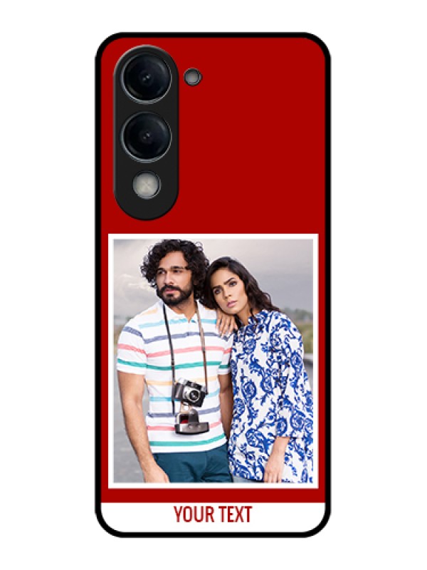 Custom Vivo Y19 5G Custom Glass Phone Case - Red Color Design