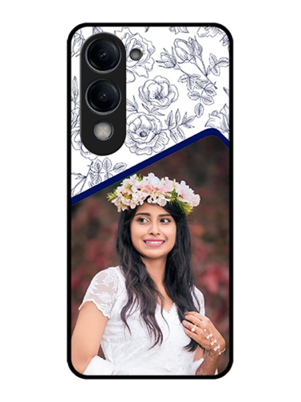 Custom Vivo Y19 5G Custom Glass Phone Case - Classy Floral Design