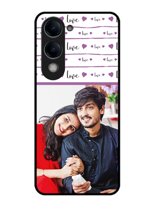 Custom Vivo Y19 5G Custom Glass Phone Case - Couples Heart Design