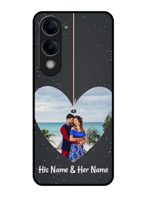 Custom Vivo Y19 5G Custom Glass Phone Case - Hanging Heart Design