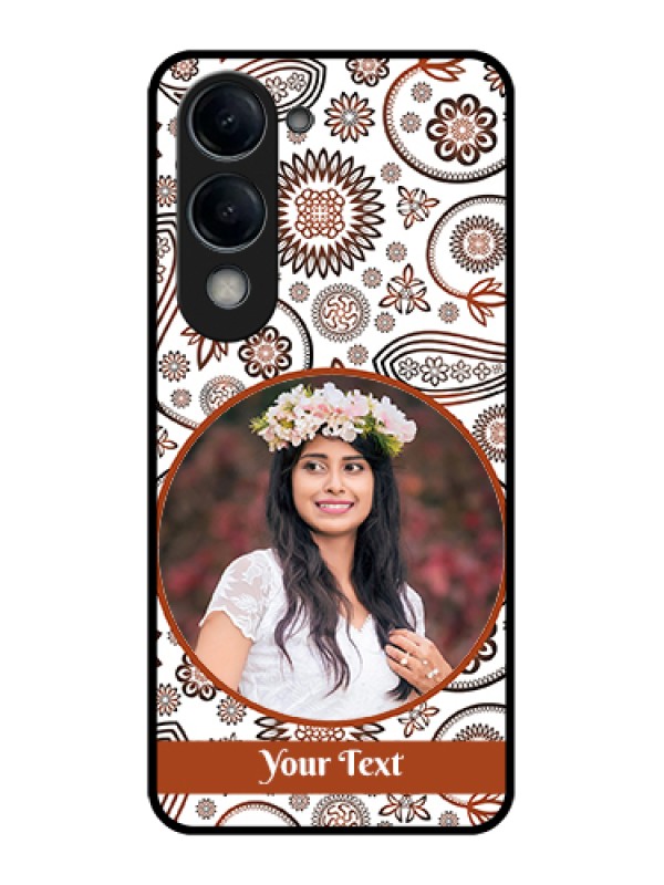 Custom Vivo Y19 5G Custom Glass Phone Case - Abstract Flower Design