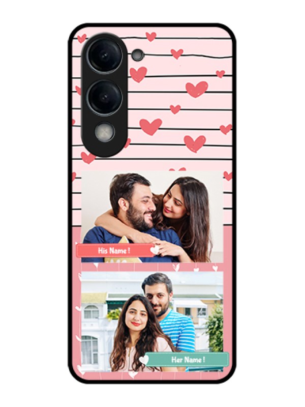 Custom Vivo Y19 5G Custom Glass Phone Case - Photo With Heart Design