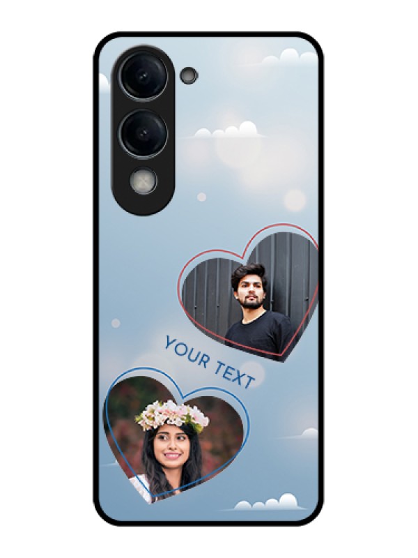 Custom Vivo Y19 5G Custom Glass Phone Case - Blue Color Couple Design
