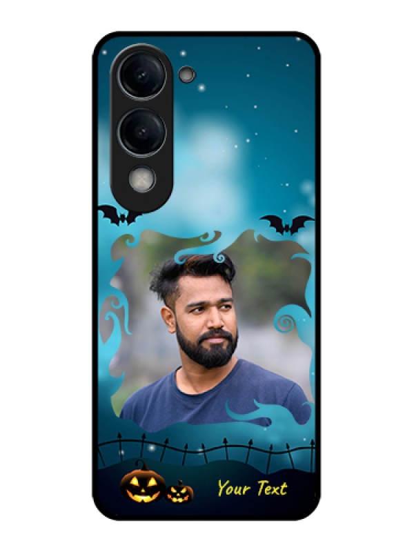 Custom Vivo Y19 5G Custom Glass Phone Case - Halloween Frame Design