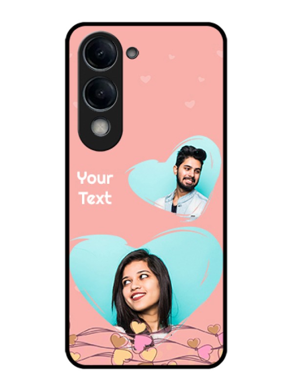 Custom Vivo Y19 5G Custom Glass Phone Case - Love Doodle Design