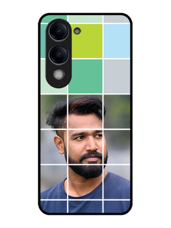 Custom Vivo Y19 5G Custom Glass Phone Case - With White Box Pattern