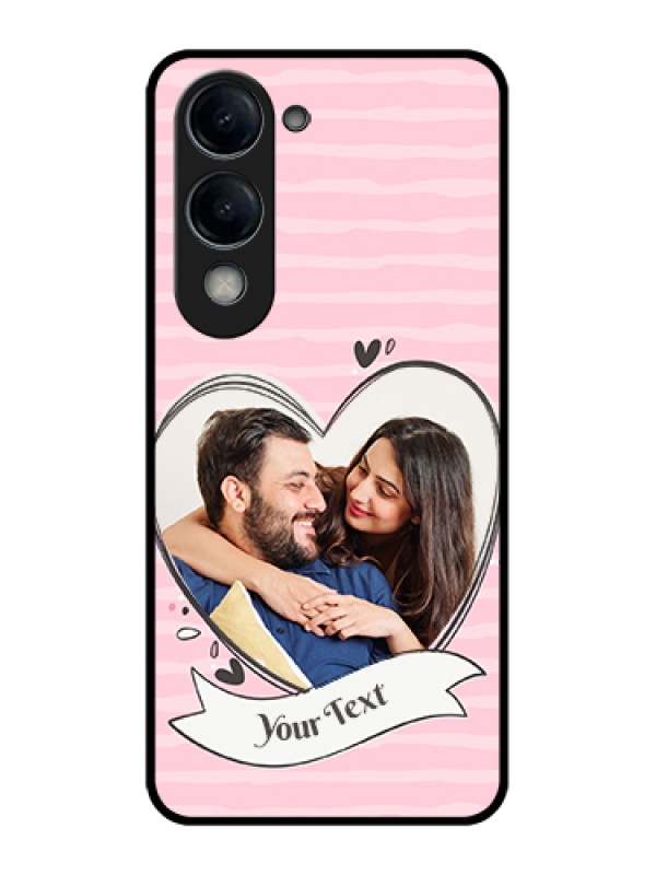 Custom Vivo Y19 5G Custom Glass Phone Case - Vintage Heart Design