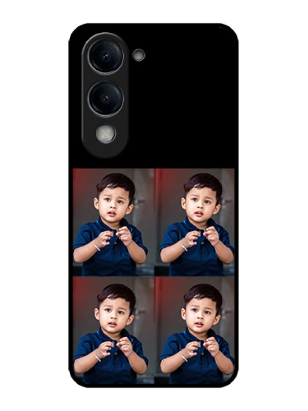 Custom Vivo Y19 5G Custom Glass Phone Case - 4 Image Holder Design