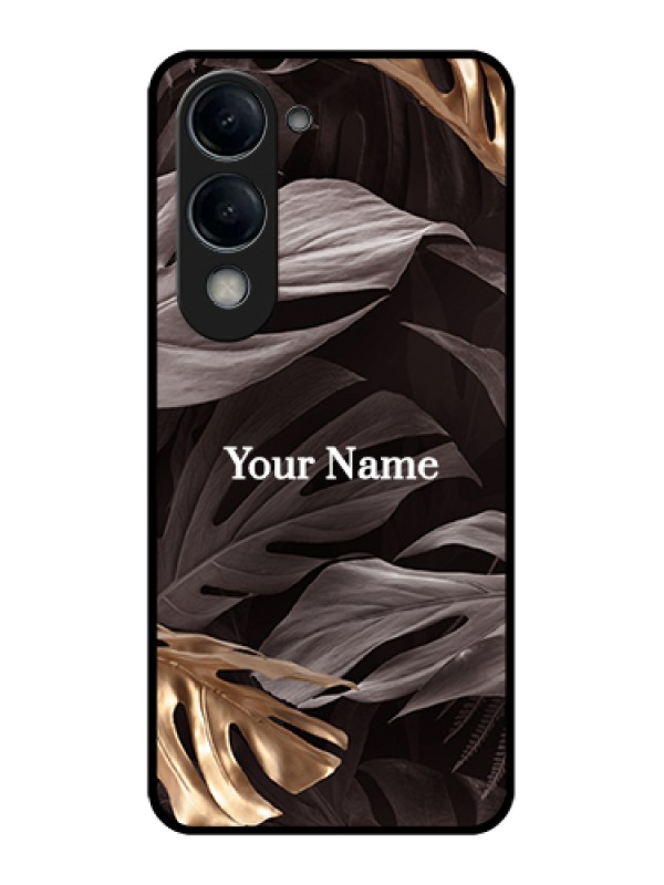 Custom Vivo Y19 5G Custom Glass Phone Case - Wild Leaves Digital Paint Design