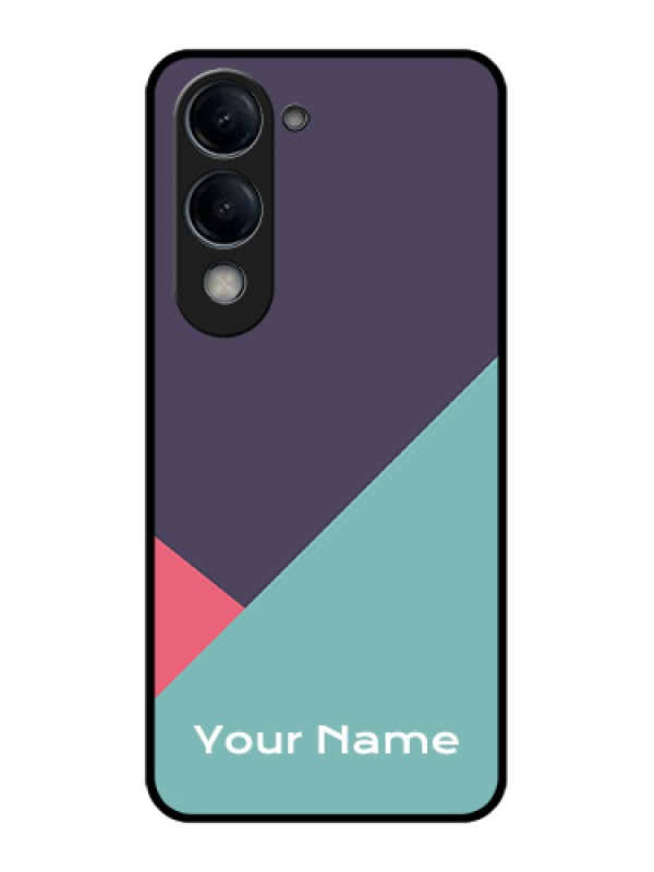 Custom Vivo Y19 5G Custom Glass Phone Case - Tri Color Abstract Design