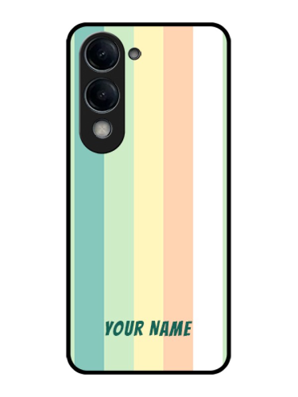 Custom Vivo Y19 5G Custom Glass Phone Case - Multi - Colour Stripes Design