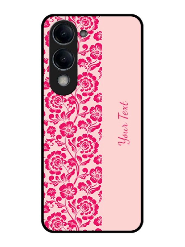 Custom Vivo Y19 5G Custom Glass Phone Case - Attractive Floral Pattern Design
