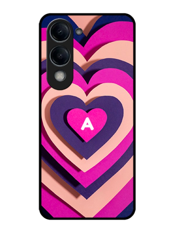 Custom Vivo Y19 5G Custom Glass Phone Case - Cute Heart Pattern Design