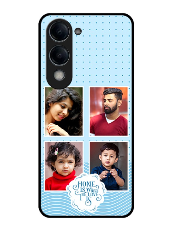 Custom Vivo Y19 5G Custom Glass Phone Case - Cute Love Quote With 4 Pic Upload Design