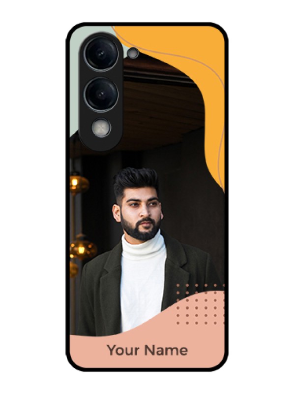 Custom Vivo Y19 5G Custom Glass Phone Case - Tri - Coloured Overlay Design