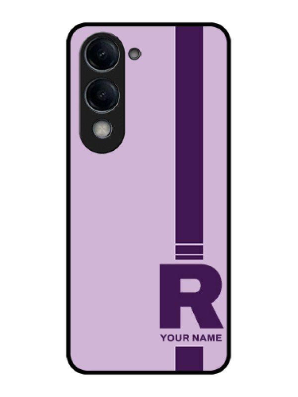 Custom Vivo Y19 5G Custom Glass Phone Case - Simple Dual Tone Stripe With Name Design