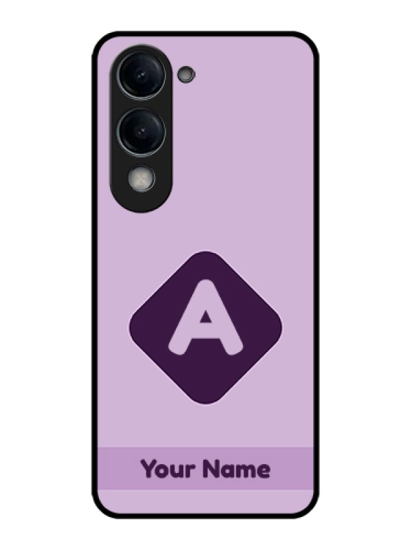 Custom Vivo Y19 5G Custom Glass Phone Case - Custom Letter In Curved Badge Design