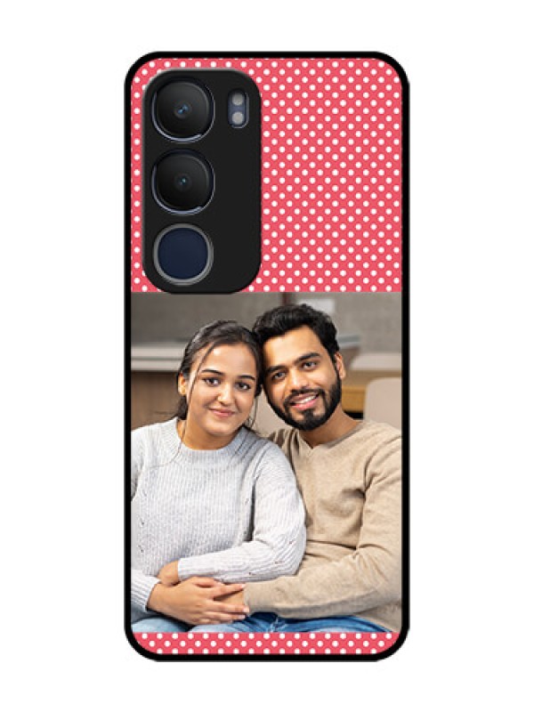 Custom Vivo Y19 Custom Glass Phone Case  - White Dotted Design