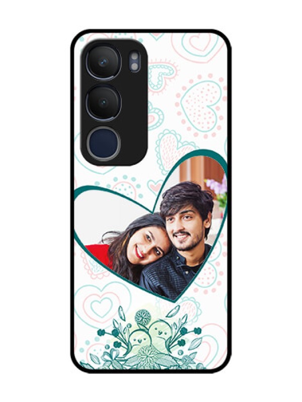 Custom Vivo Y19 Photo Printing on Glass Case  - Premium Couple Design